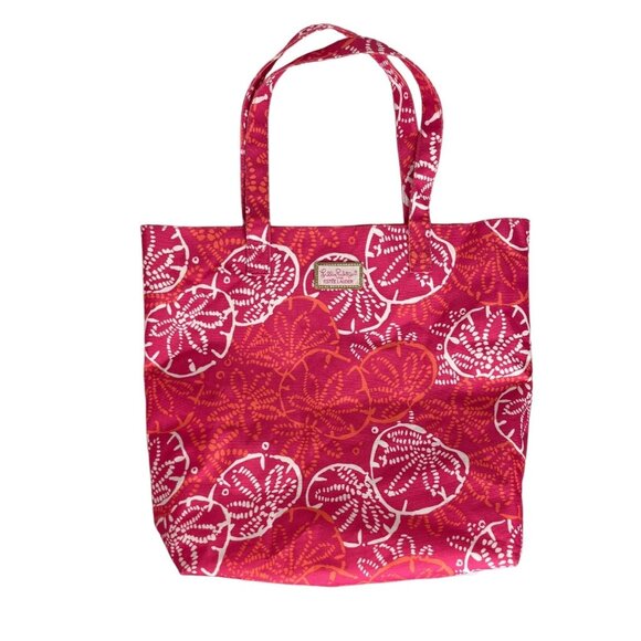 Lilly Pulitzer Handbags - Lilly Pulitzer for Estee Lauder Sand Dollar Tote Bag Purse Pink Orange